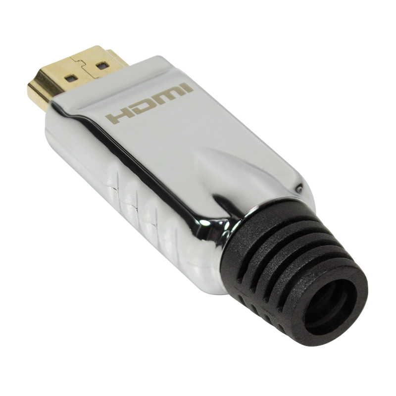 HDMI-Stecker zur Selbstmontage, A/M, Metall, silber