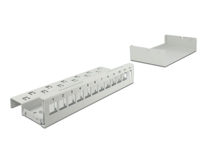 Keystone Patchpanel 12 Port grau, Delock® [43414]