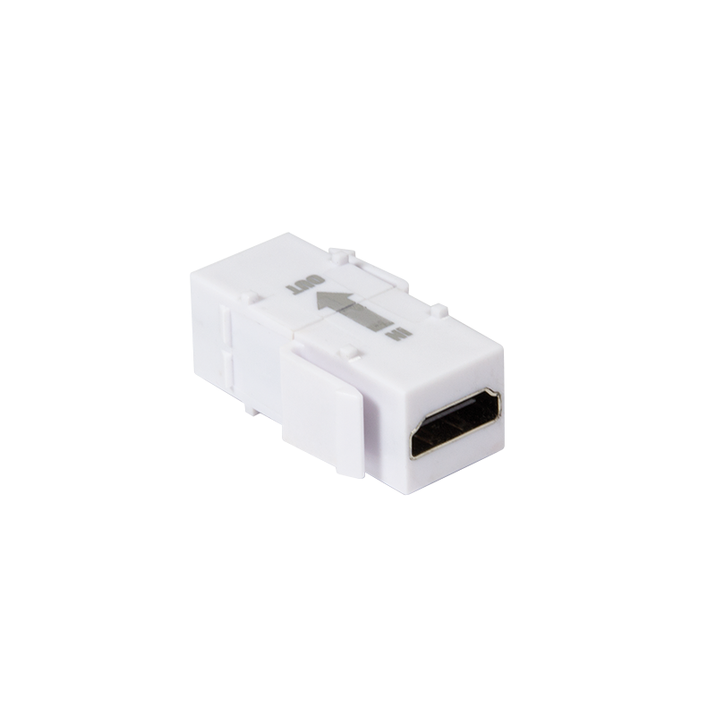 HDMI-Keystone-Verbinder, A/F zu HDMI A/F, 4K/30 Hz, Verstärker, weiß