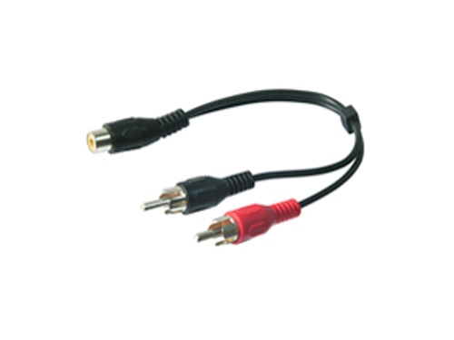 Cinch-Y-Adapterkabel 2xSt. auf 1xBu., Länge ca. 10cm, Good Connections®