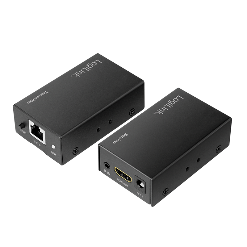 HDMI-Extender-Set über LAN, 60 m, 1080p/60 Hz, POC, IR