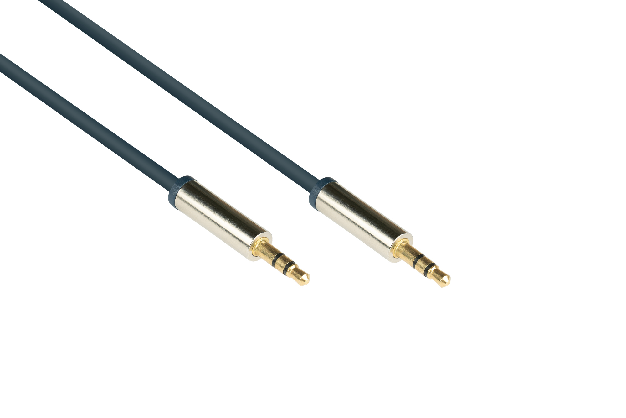 Audio Anschlusskabel SmartFLEX, High-Quality, 3-poliger 3,5mm Klinkenstecker beidseitig, dunkelblau,