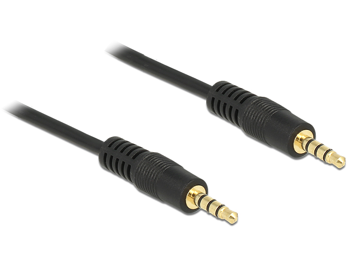Kabel Klinke 3,5 mm 4 Pin Stecker an Stecker 3m, Delock® [83437]