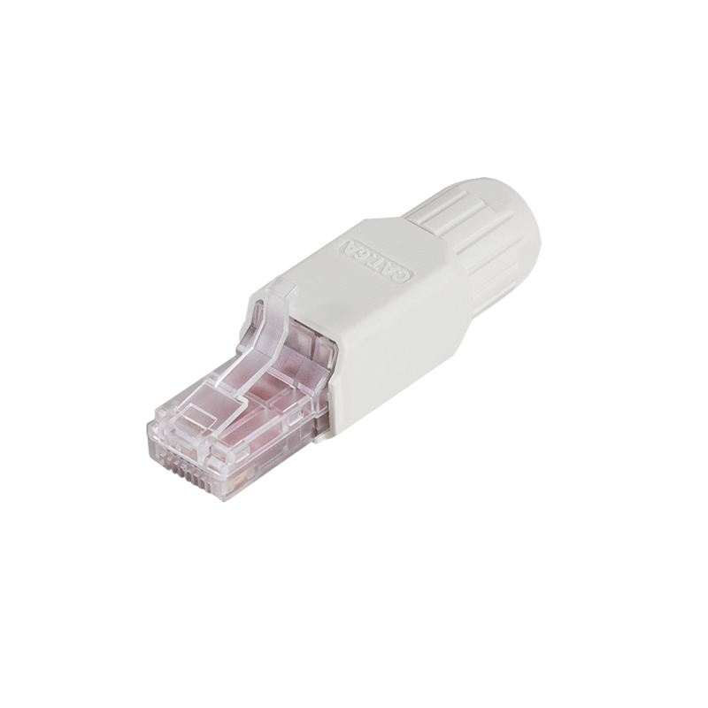 Feldkonfektionierbarer Cat.6A RJ45 Stecker, werkzeugfreie Montage