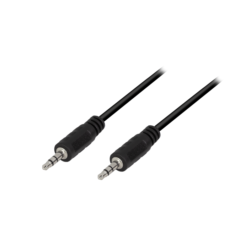Audio-Kabel, 3,5 mm 3-Pin/M zu 3,5 mm 3-Pin/M, schwarz, 1 m