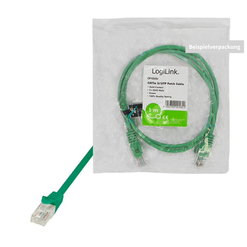 Patchkabel EconLine, Cat.5e, U/UTP, grün, 0,5 m