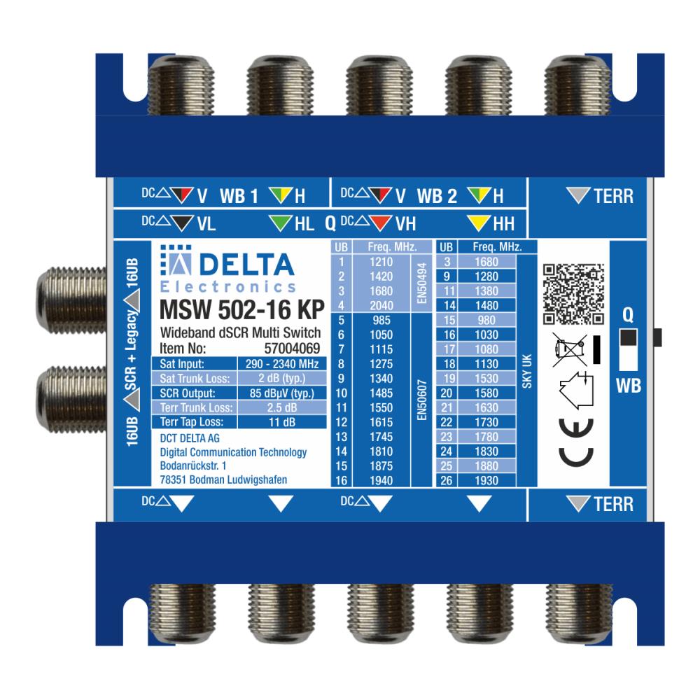 unicable Wideband Multischalter dSCR, 2x Satelliten, 1x Ter. kaskadierbar unicable Wideband Multischalter dSCR, 2x Satelliten, 1x Ter. kaskadierbar