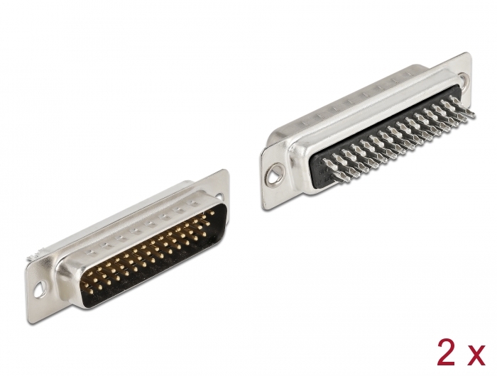 D-Sub HD 44 Pin Stecker Metall, Lötversion, 2 Stück, Delock®