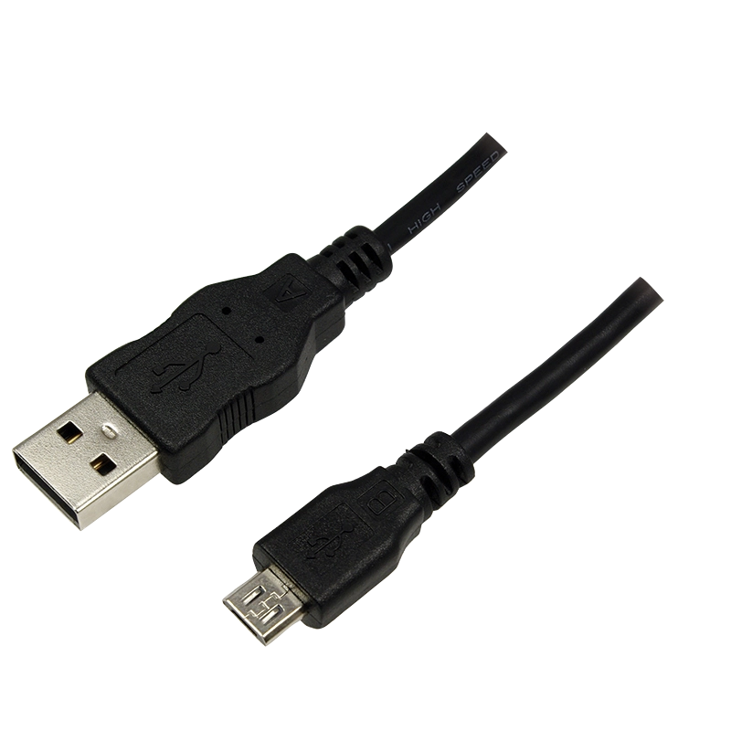 USB 2.0-Kabel, USB-A/M zu Micro-USB/M, schwarz, 1,8 m