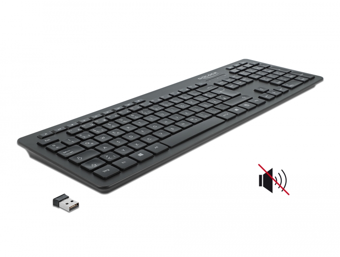 USB Tastatur 2,4 GHz kabellos schwarz - Lautlos, Delock® [12