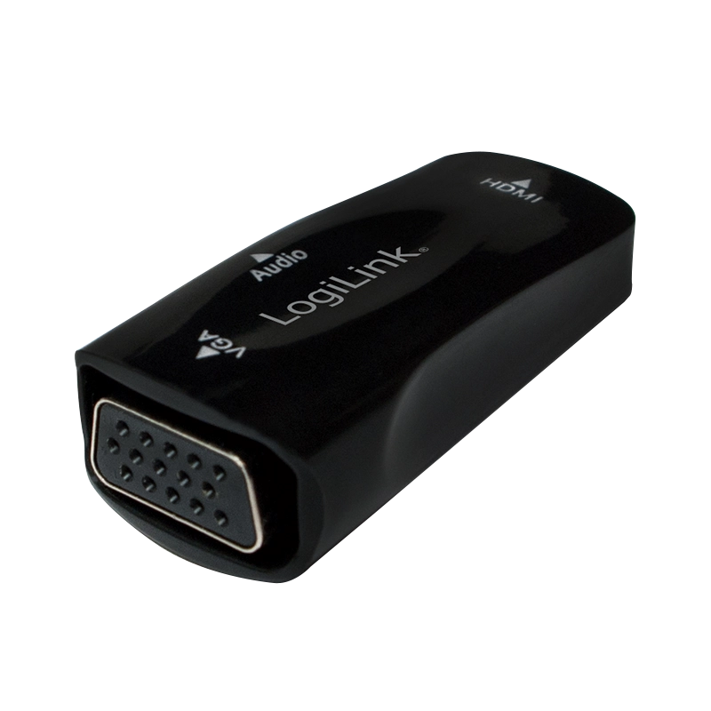 HDMI-Adapter A/F zu VGA/F + 3,5 mm/W, 1080p, schwarz