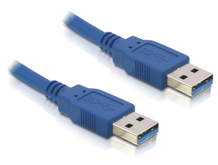 Anschlusskabel, USB 3.0 Stecker A an Stecker A, 0,5m, blau, Delock® [83121]