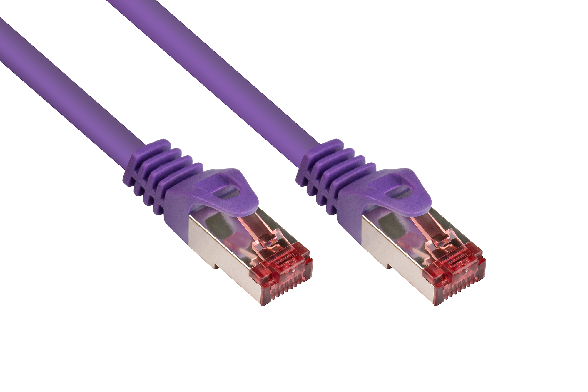 RNS® Patchkabel mit Rastnasenschutz, Cat. 6, S/FTP, PiMF, PVC, 250MHz, violett, 1m, Good Connections